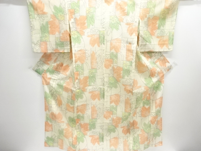 サマーウール　花模様織り出し着物